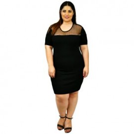 Vestido con detalle mesh, modelo V4091-LISO