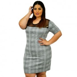 Vestido con detalle mesh, modelo V4091