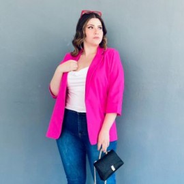 Blazer de lino Roman Fashion /Tallas Extras, 2133 (Fiusha)