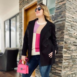 Abrigo tipo wrap con cinto 2947