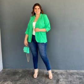Blazer manga 3/4 Roman Fashion /Tallas Extras, 2182 (Verde)