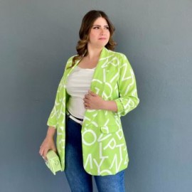 Blazer de letras Roman Fashion /Tallas Extras, 2846 (Lima letras)