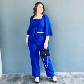 Conjunto smock Roman Fashión /Tallas extras, 4310 (Azul rey)