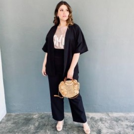 Conjunto de lino Roman Fashion/ Tallas Extras, 4312 (Negro)