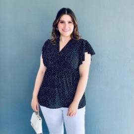 Blusa de puntos Tallas Extras, 6828 (Negro)
