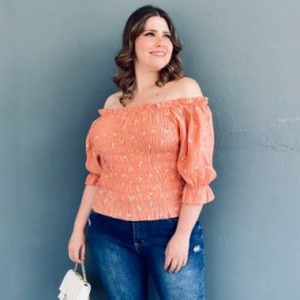 Blusa campesina Tallas Extras, 11459 (Salmón)