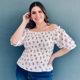 Blusa campesina Tallas Extras, 11459 (Blanco)