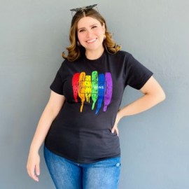 Playera Roman Fashion /Tallas Extras, 9001-51 LOVE WINS  (Negro)