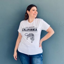 Playera Roman Fashion /Tallas Extras, 9001-45 California (Blanco)