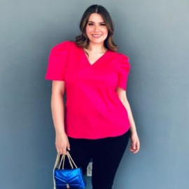 Blusa de popelina Roman Fashion /Tallas Extras, 2127 (fiusha)
