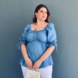 Blusa de mezclilla Roman Fashion/Tallas Extras, 1826