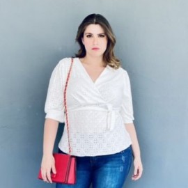 Blusa fresca Roman Fashion/Tallas Extras, 0444 (Blanco)