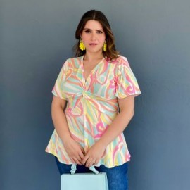 Blusa corte "A" Roman Fashion/Tallas Extras, 1710 (Amarillo est)