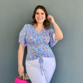Blusa de temporada Roman Fashion/Tallas Extras, 1731 (Azul)