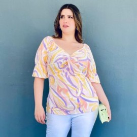 Blusa fresca Roman Fashion/Tallas Extras, 1828