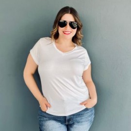 Playera cuello ¨v¨ Balam/Tallas Extras, 0013 (Blanco)