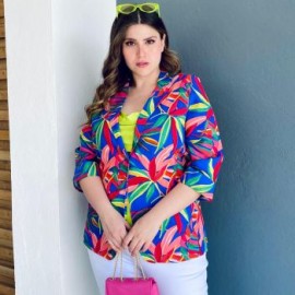 Blazer de lino Roman Fashion/Tallas Extras, 2163 (Rey tropical)
