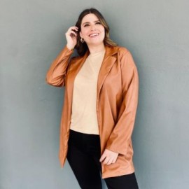 Blazer de vinipiel Roman Fashion/Tallas Extras, 7106 (Camel)