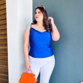 Top de tirantes Roman Fashion/Tallas Extras, 0424 (Azul rey)