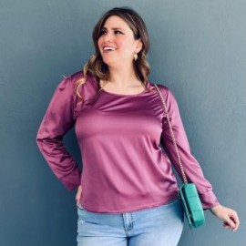Blusa de satin Roman Fashion - Tallas Extras 2130 (Lila)