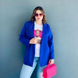 Blazer Clasico Roman Fashion - Tallas Extras, modelo 4105 (Azul rey)