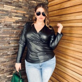 Blusa de Vinipiel Roman Fashion / Talllas Extras, 2126