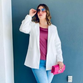 Blazer Clasico Roman Fashion - Tallas Extras, modelo 4105 (Blanco)