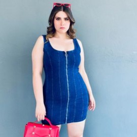 Vestido mini de mezclilla Roman Fashion /Tallas Extras 12785, (Mezclilla medio)