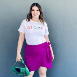 Short falda con moño Roman Fashion /Tallas Extras, 7042 (Magenta)