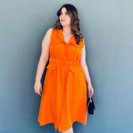 Vestido tipo chaleco Roman Fashion /Tallas Extras, 2156 (Naranja)