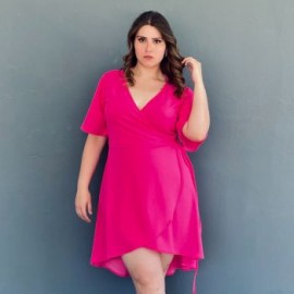 Vestido envolvente Roman Fashion /Tallas Extras, 4211 (Fiusha)