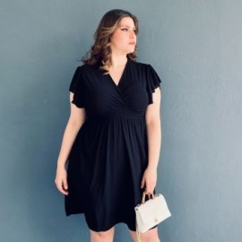 Vestido sin manga Tallas extras, 8867 (Negro)