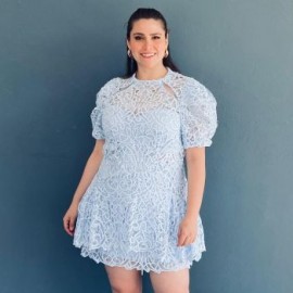 Vestido de encaje Tallas extras,  5179 (Azul cielo)