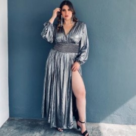 Vestido de noche Tallas Extras, 685 (Plata)