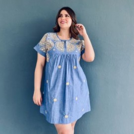 Vestido corto Tallas Extras, 78131 (Beige C)