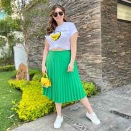 Falda plisada Roman Fashion/Tallas Extras, 715 (Verde)