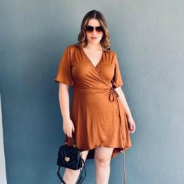 Vestido strech Roman Fashion/Tallas Extras, 4211 (Café)