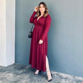 Maxi-vestido Tallas Extras, 4225 (Vino)