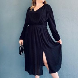 Vestido midi Tallas Extras, 1992 (Negro)
