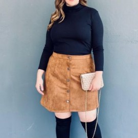 Falda con botonadura Tallas Extras, 2104 (Camel)