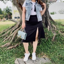 Falda midi juvenil Roman Fashion/Tallas Extras, 2118 (Negro)