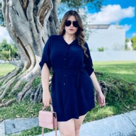 Vestido camisero Tallas Extras, 1939 (Marino)