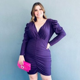 Vestido con fruncido Tallas Extras, 4261