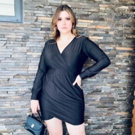 Vestido manga larga Tallas Extras, 4301 (Negro)