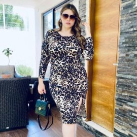 Vestido strech tallas extras, 4259 (Animal print)