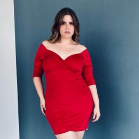 Vestido corto tallas extras, 4283 (Rojo)