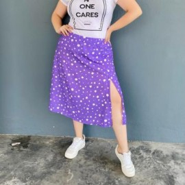 Falda midi talla extra, 7040 (Morado)