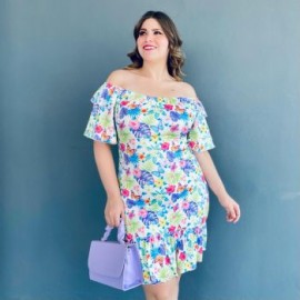 Vestido campesino con strech (Talla extra), modelo 4291