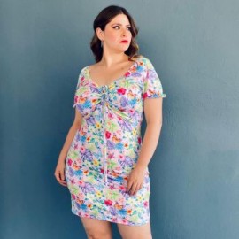 Vestido con jareta (Talla Extra), modelo 4273 (Lila)