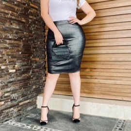 Falda de Gamuza con Brillo (Strech) 4027